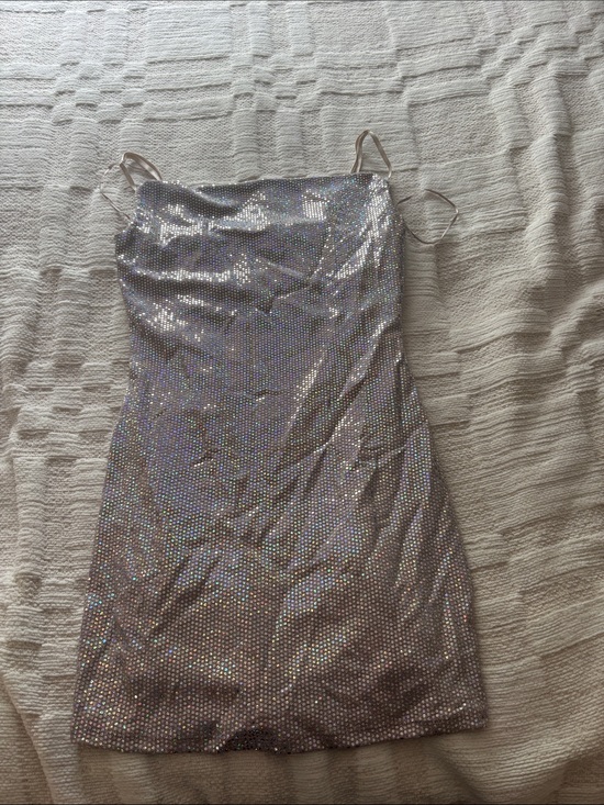T.J.Maxx Dresses & Skirts - T.J.Maxx Iridescent Silver Sequin Mini Dress